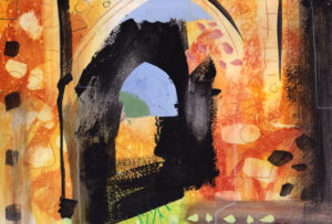 Painting by Pete Clayton of Creake Abbey, Norfolk.