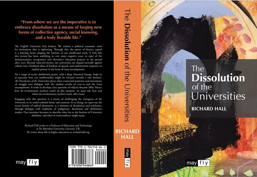image of the front and back cover of the book, the dissolution of the universities